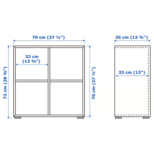 EKET Storage combination with feet, white, 70x35x72 cm