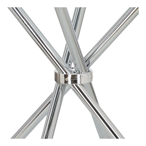 Dining Table Ufo 80cm, transparent/chrome