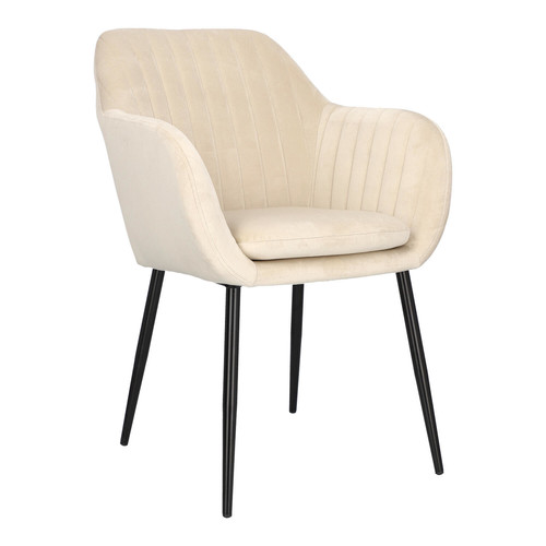 Upholstered Chair Emilia Velvet, sand/black