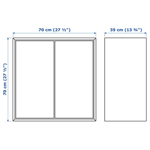 EKET Wall-mounted shelving unit, white, 70x35x70 cm