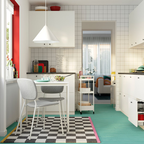 VIHALS Table, white/white, 74x74 cm