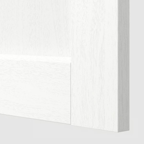 METOD High cabinet with cleaning interior, white Enköping/white wood effect, 40x60x200 cm