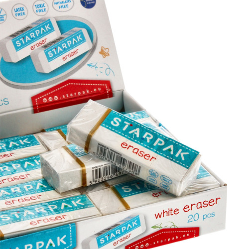 Starpak Eraser 20pcs, white