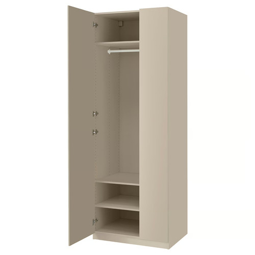 PAX/FORSAND Wardrobe combination, grey-beige/grey-beige, 75x60x236 cm