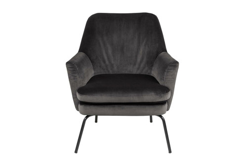 Armchair Chisa, velvet, dark grey