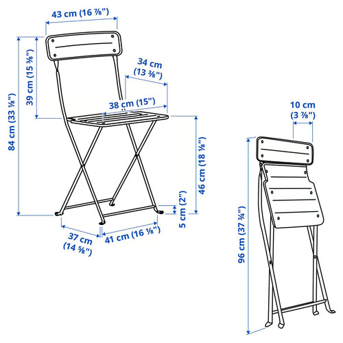 SUNDSÖ Folding chair, light green outdoor