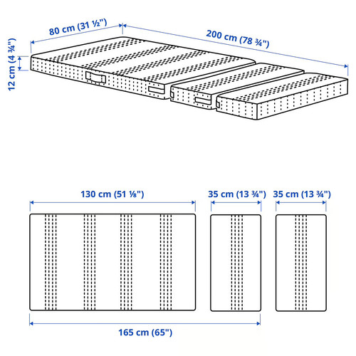 ÖMSINT Pocket spring mattress for ext bed, 80x200 cm