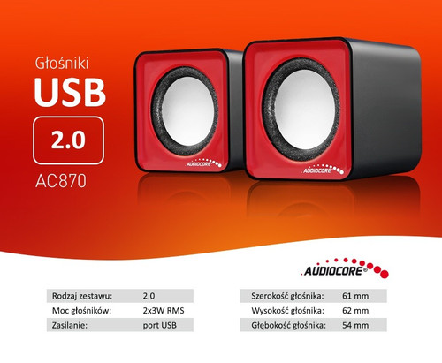 Audiocore Speakers 6W USB AC870R