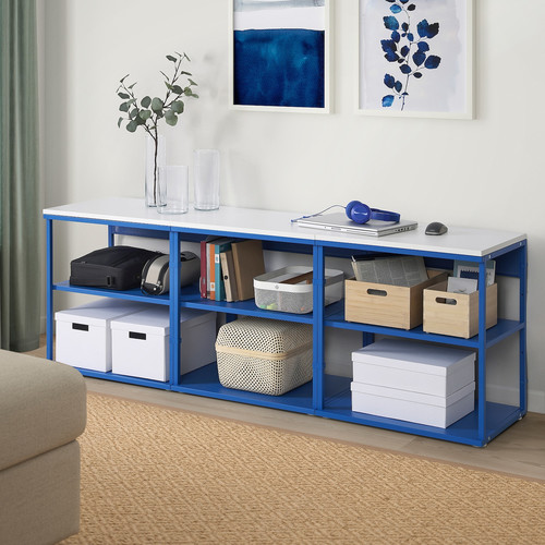 PLATSA Open shelving unit, blue, 180x42x63 cm