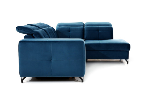 Corner Sofa-Bed Right Belavio L Dark Blue Monolith 77