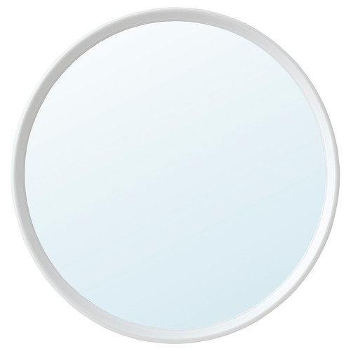 HÄNGIG Mirror, white, round, 26 cm
