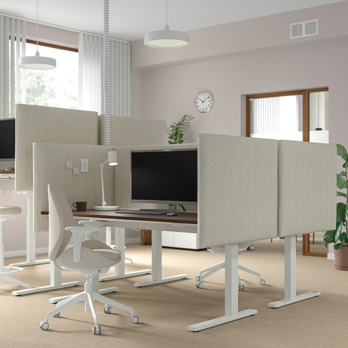 MITTZON Acoustic screen for desk, Gunnared beige, 145x72 cm