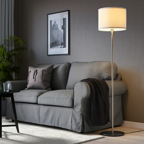 SKAFTET Floor lamp base, nickel-plated
