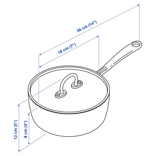 FINMAT Saucepan with lid, copper/stainless steel, 1.5 l