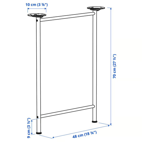 SPÄND Leg, white, 70 cm