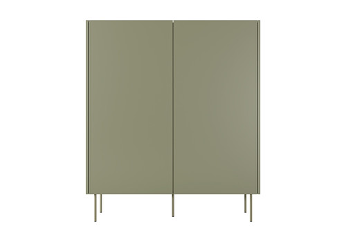 High Cabinet Sideboard with 2 Doors & 2 Drawers Desin 120, olive/nagano oak