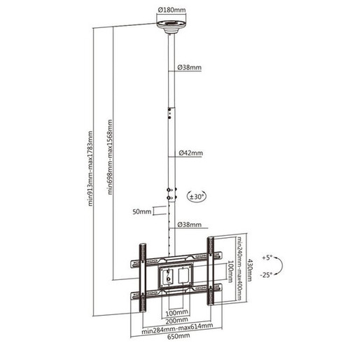 MacLean Universal TV Monitor Celling Mounting MC-803