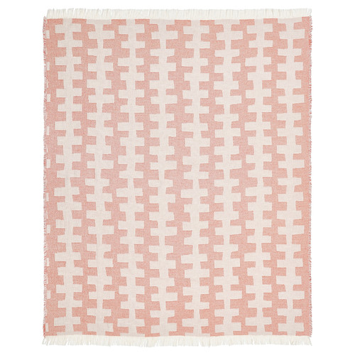 SLÅNSPINNMAL Throw, off-white/red-brown, 130x170 cm