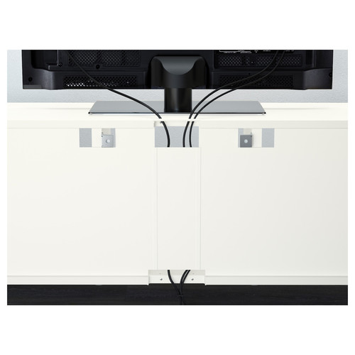 BESTÅ TV storage combination/glass doors, white/Smeviken/Kabbarp white clear glass, 180x42x192 cm