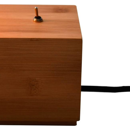 GoodHome Table Lamp Qausuit Bamb E27, rectangular