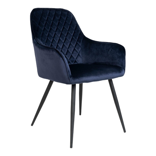 Armchair with Metal Legs Harbo, dark blue/black
