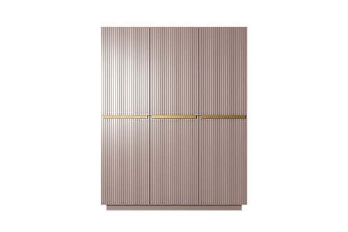 Wardrobe with Drawer Unit Nicole 150 cm, antique pink, gold handles