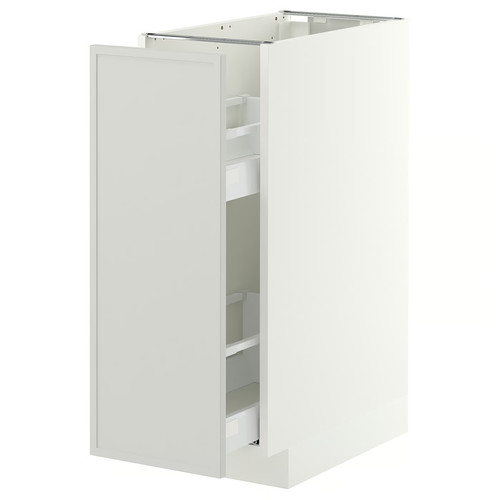 METOD/MAXIMERA Base cabinet/pull-out int fittings, white/Aspudden light grey, 30x60 cm