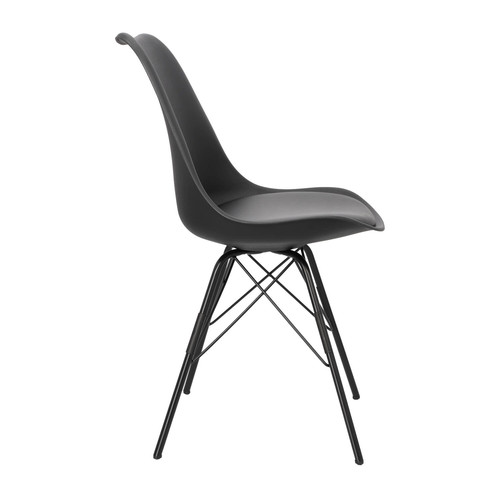 Chair Eris, 1pc, PP/faux leather, black/black