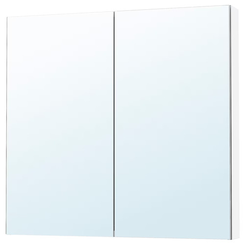LETTAN Mirror cabinet with doors, mirror effect/mirror glass, 100x15x95 cm