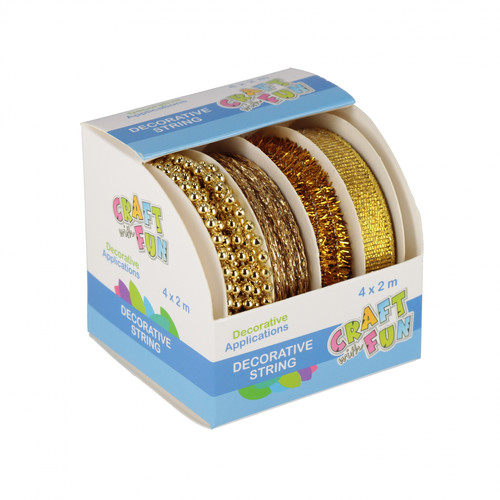 Gold Decorative Tape/Ribbon Set, 2 m, 4 Textures