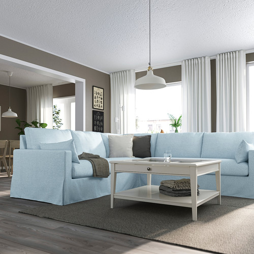 HYLTARP Corner sofa, 4-seat, Kilanda pale blue