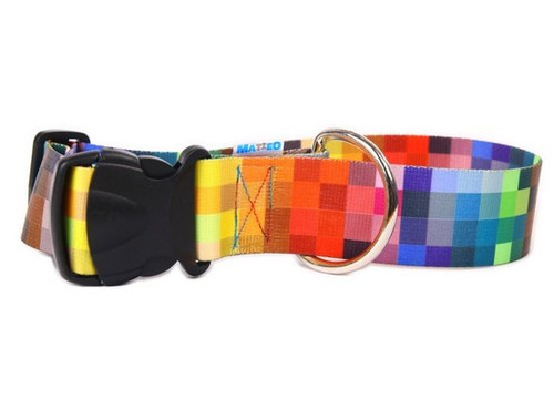 Matteo Dog Collar Plastic Buckle 20mm, pixels