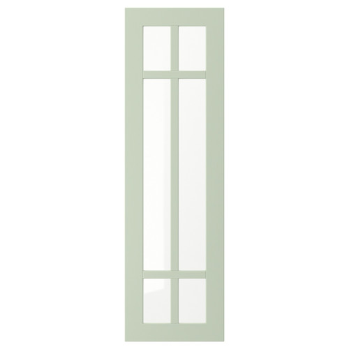 STENSUND Glass door, light green, 30x100 cm