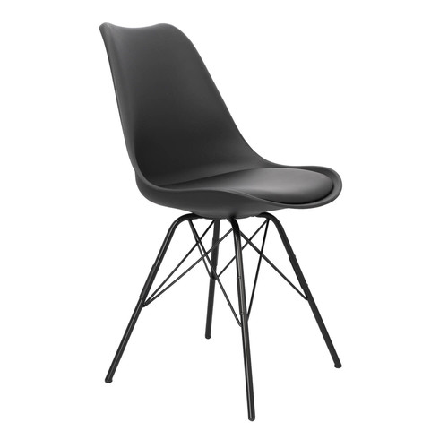 Chair Eris, 1pc, PP/faux leather, black/black