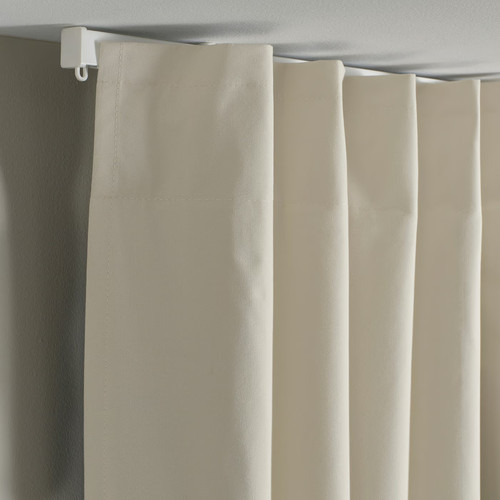 BENGTA Block-out curtain, 1 piece, beige/with heading tape, 210x300 cm