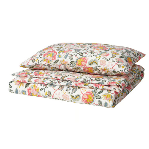 DAGGSALVIA Duvet cover and pillowcase, multicolour/floral pattern, 150x200/50x60 cm