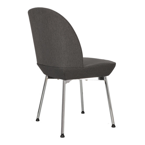 Upholstered Chair Cloe, dark grey/chrome