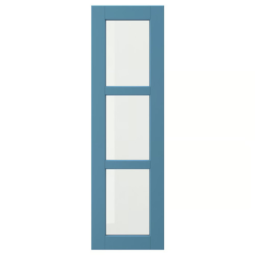LERHYTTAN Glass door, blue, 30x100 cm
