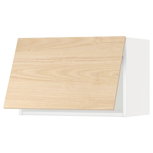 METOD Wall cabinet horizontal w push-open, white/Askersund light ash effect, 60x40 cm