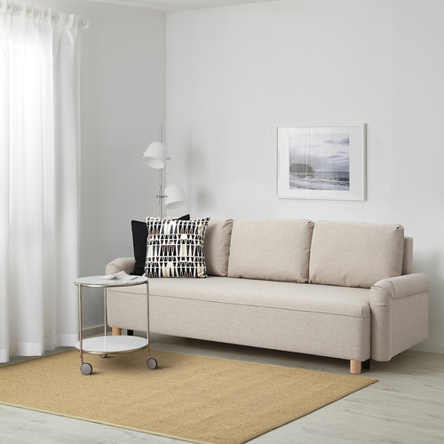 GRIMHULT 3-seater sofa bed, beige