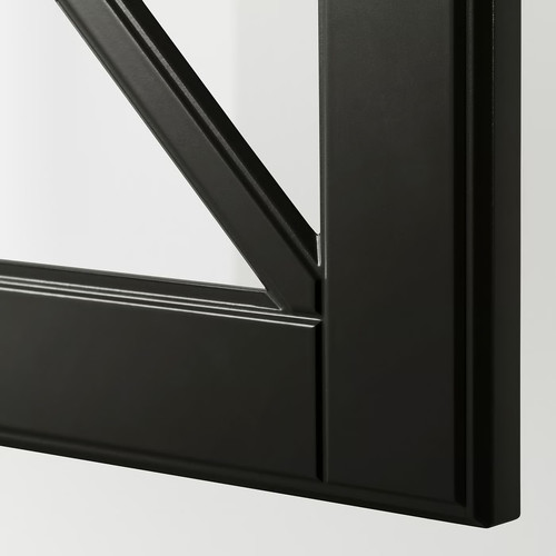 BODBYN Glass door with crossbar, black, 40x40 cm