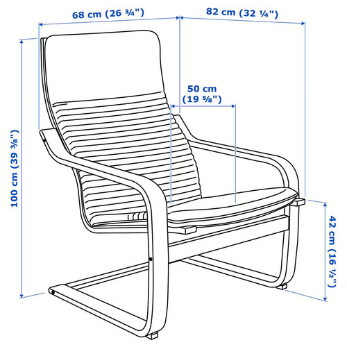 POÄNG Armchair, birch veneer, Knisa light beige