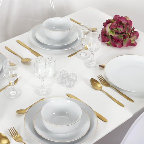 Plate Pearl Gold 27cm, white