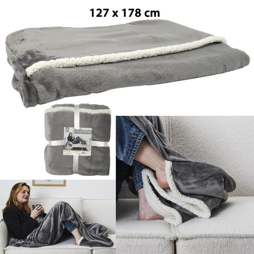 Blanket with Foot Pocket, grey
