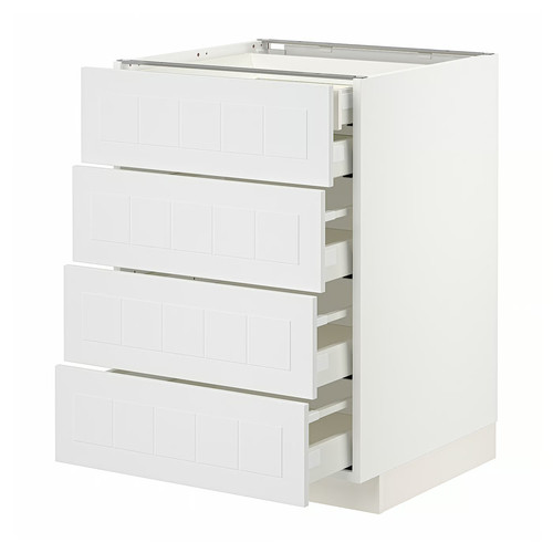 METOD / MAXIMERA Base cb 4 frnts/2 low/3 md drwrs, white/Stensund white, 60x60 cm