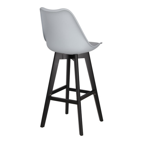 Bar Stool Norden, wood black high PP, grey
