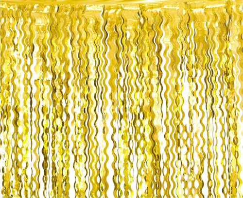 Fringe Deco Door Curtain 100x200cm, metallic gold