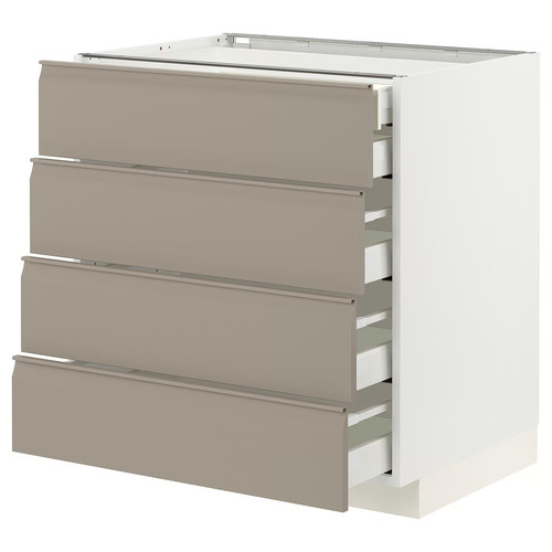 METOD / MAXIMERA Base cb 4 frnts/2 low/3 md drwrs, white/Upplöv matt dark beige, 80x60 cm