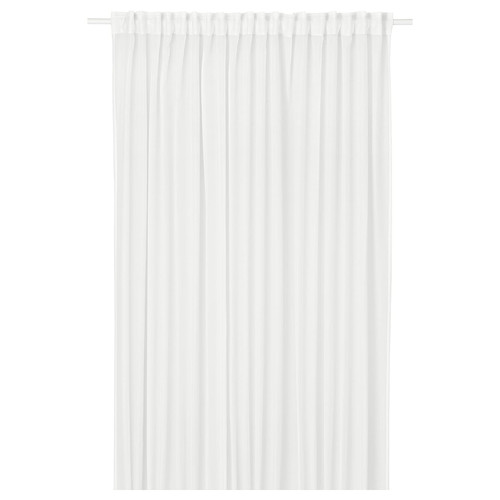 STENFRÖ Sheer curtain, 1 piece, white/with heading tape, 300x300 cm