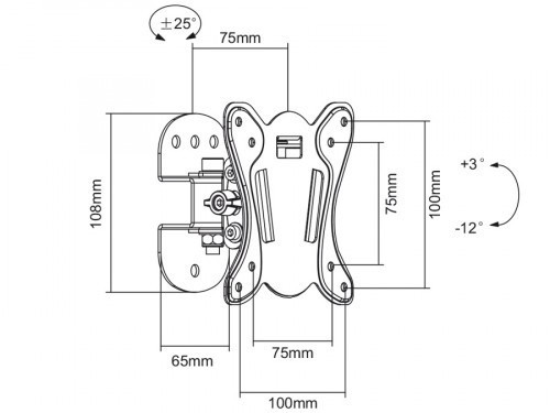 Maclean 13-27" LCD Wall Mount Max 20kg VESA 100x100